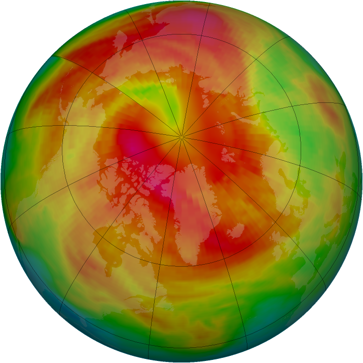 Arctic ozone map for 05 March 1981